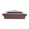 5" Sq. Cape May Downward Low Voltage LED Lighted Vinyl Post Cap for Vinyl Fence and Railing (Cool White) Antique Copper (simple6)