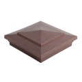 5" Sq. Cape May Downward Low Voltage LED Lighted Vinyl Post Cap for Vinyl Fence and Railing (Cool White) Antique Copper (simple6)