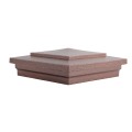 5" Sq. Cape May Downward Low Voltage LED Lighted Vinyl Post Cap for Vinyl Fence and Railing (Cool White) Antique Copper (simple6)