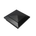 5" Sq. Cape May Downward Low Voltage LED Lighted Vinyl Post Cap for Vinyl Fence and Railing (Warm White) Hammertone Black