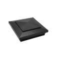 5" Sq. Cape May Downward Low Voltage LED Lighted Vinyl Post Cap for Vinyl Fence and Railing (Warm White) Hammertone Black