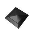 5" Sq. Cape May Downward Low Voltage LED Lighted Vinyl Post Cap for Vinyl Fence and Railing (Warm White) Hammertone Black