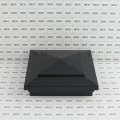 5" Sq. Cape May Downward Low Voltage LED Lighted Vinyl Post Cap for Vinyl Fence and Railing (Warm White) Hammertone Black