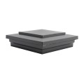5" x 5" Cape May Downward Low Voltage (Warm White LED) Lighted Vinyl Post Cap - Hammertone Black