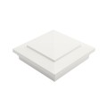 5" x 5" Cape May Downward Low Voltage (Cool White LED) Lighted Vinyl Post Cap - White