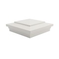 5" x 5" Cape May Downward Low Voltage (Cool White LED) Lighted Vinyl Post Cap - White