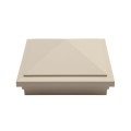 5" x 5" Haven Downward Low Voltage (Warm White LED) Lighted Vinyl Post Cap - Almond