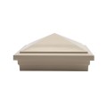 5" x 5" Haven Downward Low Voltage (Warm White LED) Lighted Vinyl Post Cap - Almond