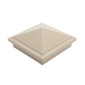 5" x 5" Haven Downward Low Voltage (Warm White LED) Lighted Vinyl Post Cap - Almond