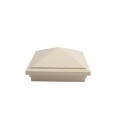 5" Sq. Haven Downward Low Voltage LED Lighted Vinyl Post Cap for Vinyl Fence and Railing (Cool White) Almond