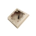 5" Sq. Haven Downward Low Voltage LED Lighted Vinyl Post Cap for Vinyl Fence and Railing (Cool White) Almond