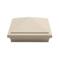 5" x 5" Haven Downward Low Voltage (Cool White LED) Lighted Vinyl Post Cap - Almond