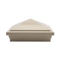 5" x 5" Haven Downward Low Voltage (Cool White LED) Lighted Vinyl Post Cap - Almond