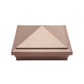 5" x 5" Haven Downward Low Voltage (Warm White LED) Lighted Vinyl Post Cap - Antique Copper