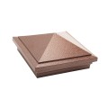 5" x 5" Haven Downward Low Voltage (Warm White LED) Lighted Vinyl Post Cap - Antique Copper