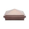 5" x 5" Haven Downward Low Voltage (Warm White LED) Lighted Vinyl Post Cap - Antique Copper