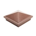 5" x 5" Haven Downward Low Voltage (Warm White LED) Lighted Vinyl Post Cap - Antique Copper