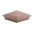 5" x 5" Haven Downward Low Voltage (Warm White LED) Lighted Vinyl Post Cap - Antique Copper