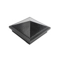 5" Sq. Haven Downward Low Voltage LED Lighted Vinyl Post Cap for Vinyl Fence and Railing (Warm White) Hammertone Black