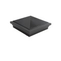 5" Sq. Haven Downward Low Voltage LED Lighted Vinyl Post Cap for Vinyl Fence and Railing (Warm White) Hammertone Black
