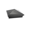 5" Sq. Haven Downward Low Voltage LED Lighted Vinyl Post Cap for Vinyl Fence and Railing (Warm White) Hammertone Black