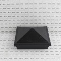 5" Sq. Haven Downward Low Voltage LED Lighted Vinyl Post Cap for Vinyl Fence and Railing (Warm White) Hammertone Black