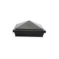 5" Sq. Haven Downward Low Voltage LED Lighted Vinyl Post Cap for Vinyl Fence and Railing (Warm White) Hammertone Black