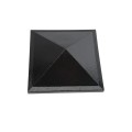 5" Sq. Haven Downward Low Voltage LED Lighted Vinyl Post Cap for Vinyl Fence and Railing (Warm White) Hammertone Black