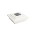 4" Sq. Cape May Solar Vinyl Post Cap with Accessory Connection for Vinyl Fence and Railing (White)