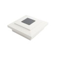 4" Sq. Cape May Solar Vinyl Post Cap with Accessory Connection for Vinyl Fence and Railing (White)