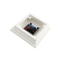 4" Sq. Cape May Solar Vinyl Post Cap with Accessory Connection for Vinyl Fence and Railing (White)
