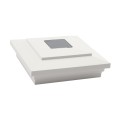 5" x 5" Cape May Solar Vinyl Post Cap with Accessory Connection - White