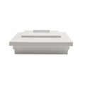 5" x 5" Cape May Solar Vinyl Post Cap with Accessory Connection - White
