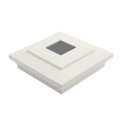5" x 5" Cape May Solar Vinyl Post Cap with Accessory Connection - White