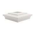 5" x 5" Cape May Solar Vinyl Post Cap with Accessory Connection - White
