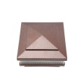 LMT 4" Sq. Cape May Scallop Lens Low Voltage LED Lighted Vinyl Post Cap - Antique Copper LMT-1659AC-3K