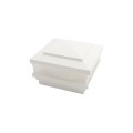 4" Sq. Cape May Scallop Lens Low Voltage LED Lighted Vinyl Post Cap for Vinyl Fence and Railing (Warm White) White