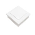 LMT 4" Sq. Cape May Scallop Lens Low Voltage LED Lighted Vinyl Post Cap - White LMT-1659W-3K