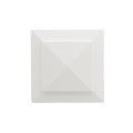 LMT 4" Sq. Cape May Scallop Lens Low Voltage LED Lighted Vinyl Post Cap - White LMT-1659W-3K