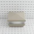 4" Sq. Neptune Scallop Lens Low Voltage LED Lighted Vinyl Post Cap for Vinyl Fence and Railing (Warm White) Khaki