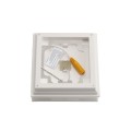 4" Sq. Neptune Scallop Lens Low Voltage LED Lighted Vinyl Post Cap for Vinyl Fence and Railing (Warm White)