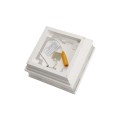 4" Sq. Neptune Scallop Lens Low Voltage LED Lighted Vinyl Post Cap for Vinyl Fence and Railing (Warm White)
