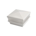 4" Sq. Neptune Scallop Lens Low Voltage LED Lighted Vinyl Post Cap for Vinyl Fence and Railing (Warm White)