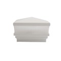 4" Sq. Neptune Scallop Lens Low Voltage LED Lighted Vinyl Post Cap for Vinyl Fence and Railing (Warm White)