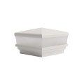 4" Sq. Neptune Scallop Lens Low Voltage LED Lighted Vinyl Post Cap for Vinyl Fence and Railing (Warm White)