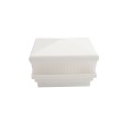 4" Sq. Neptune Scallop Lens Low Voltage LED Lighted Vinyl Post Cap for Vinyl Fence and Railing (Cool White) White