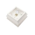 4" Sq. Neptune Scallop Lens Low Voltage LED Lighted Vinyl Post Cap for Vinyl Fence and Railing (Cool White) White