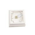 4" Sq. Neptune Scallop Lens Low Voltage LED Lighted Vinyl Post Cap for Vinyl Fence and Railing (Cool White) White