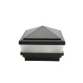 4" Sq. Haven Scallop Lens Low Voltage LED Lighted Vinyl Post Cap for Vinyl Fence and Railing (Cool White) Hammertone Black