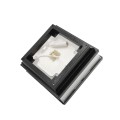 4" Sq. Haven Scallop Lens Low Voltage LED Lighted Vinyl Post Cap for Vinyl Fence and Railing (Cool White) Hammertone Black